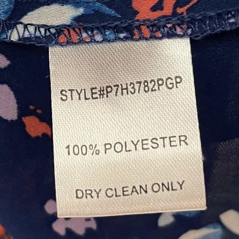 Parker XS Navy Floral On Off Shoulder Half Sleeve Blouse - Picture 5 of 5
